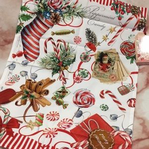 Christmas Holiday Peppermint Designer Kitchen Towel Michel Design Works NWT